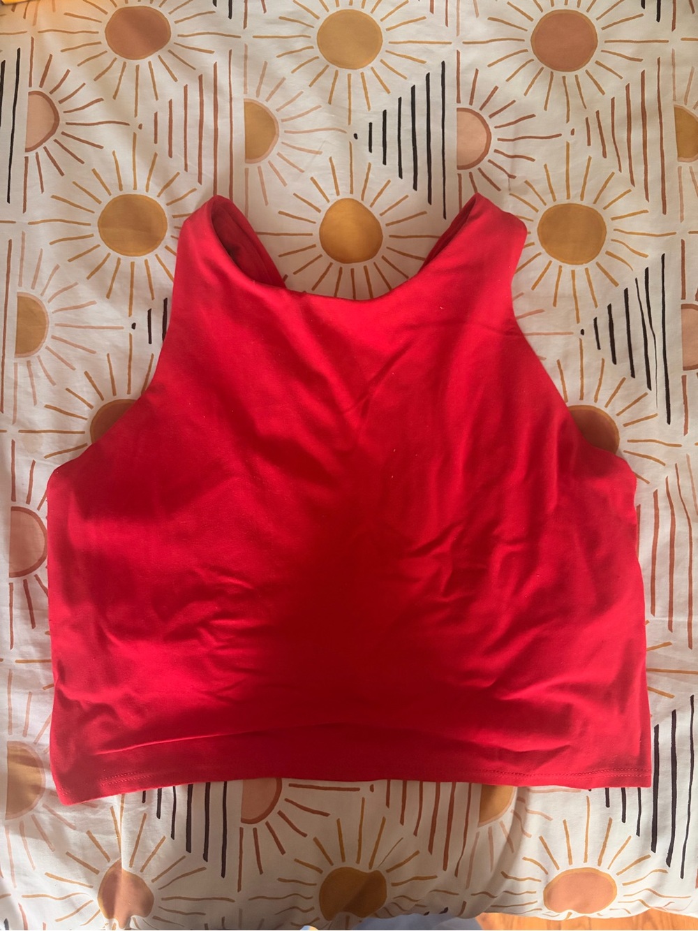 Athleta Bright Red High-Neck Crop Tank